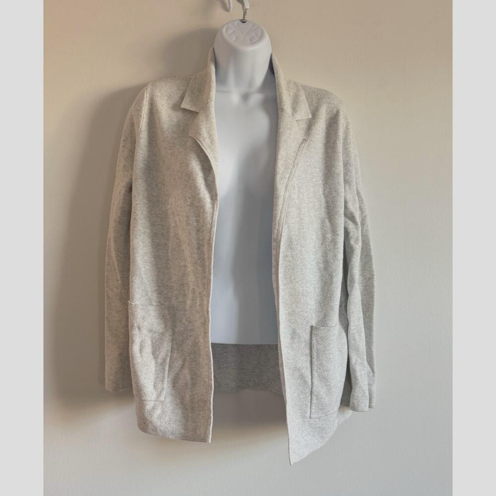 OST Women’s Open Front KnitCardigan XS Gray Cotton Soft Minimalist Lounge Jacket